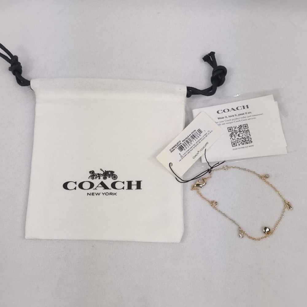Coach Charm Bracelet 14k Gold Plated Brass - Picture 2 of 3